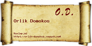 Orlik Domokos névjegykártya